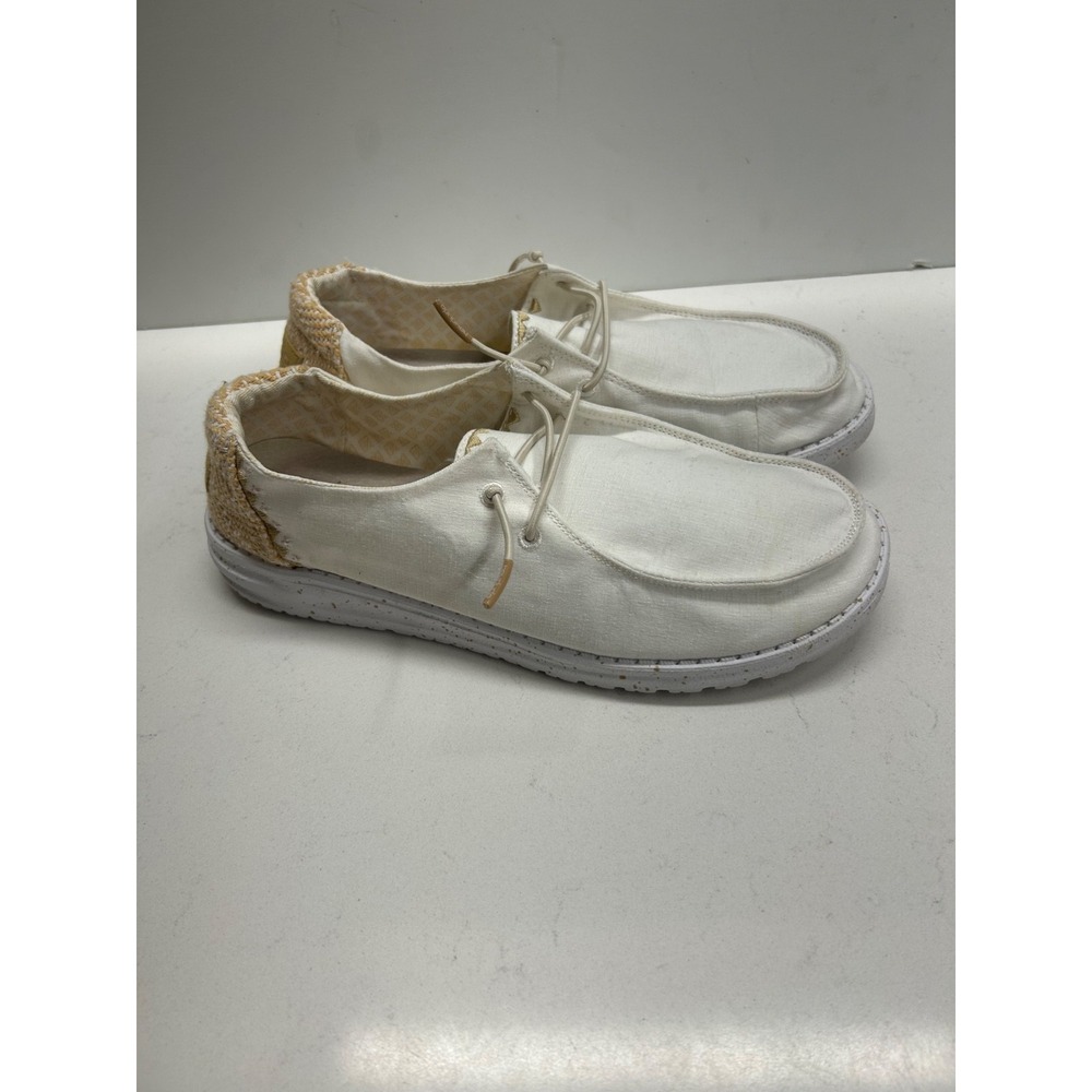 Hey Dude Wendy Chambray White Sand Size 9